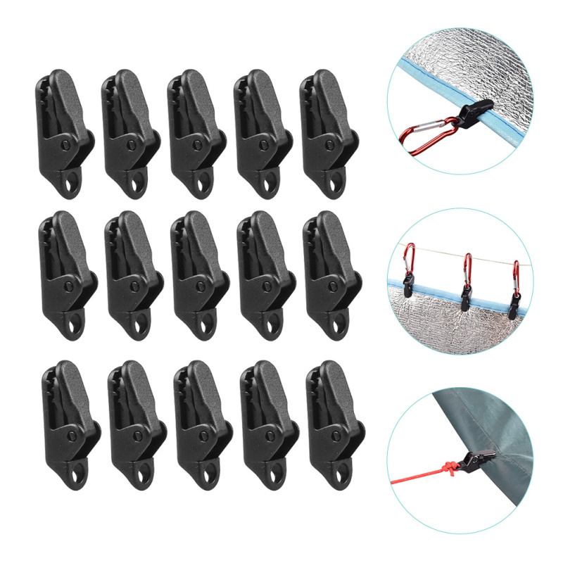 Cheap Goat Tents 15pcs Tarp Clips Clamps Heavy Duty Lock Grip Awning Clamp for Camping Farming Tarps Canopy Car Pool Covers Screen Tent   